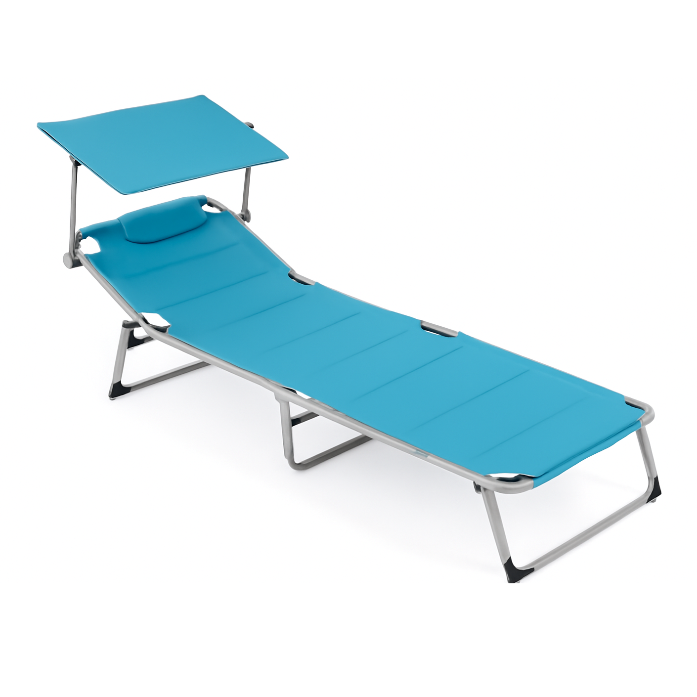 Folding Outdoor Reclining Sun Lounger Chair Aluminium Frame