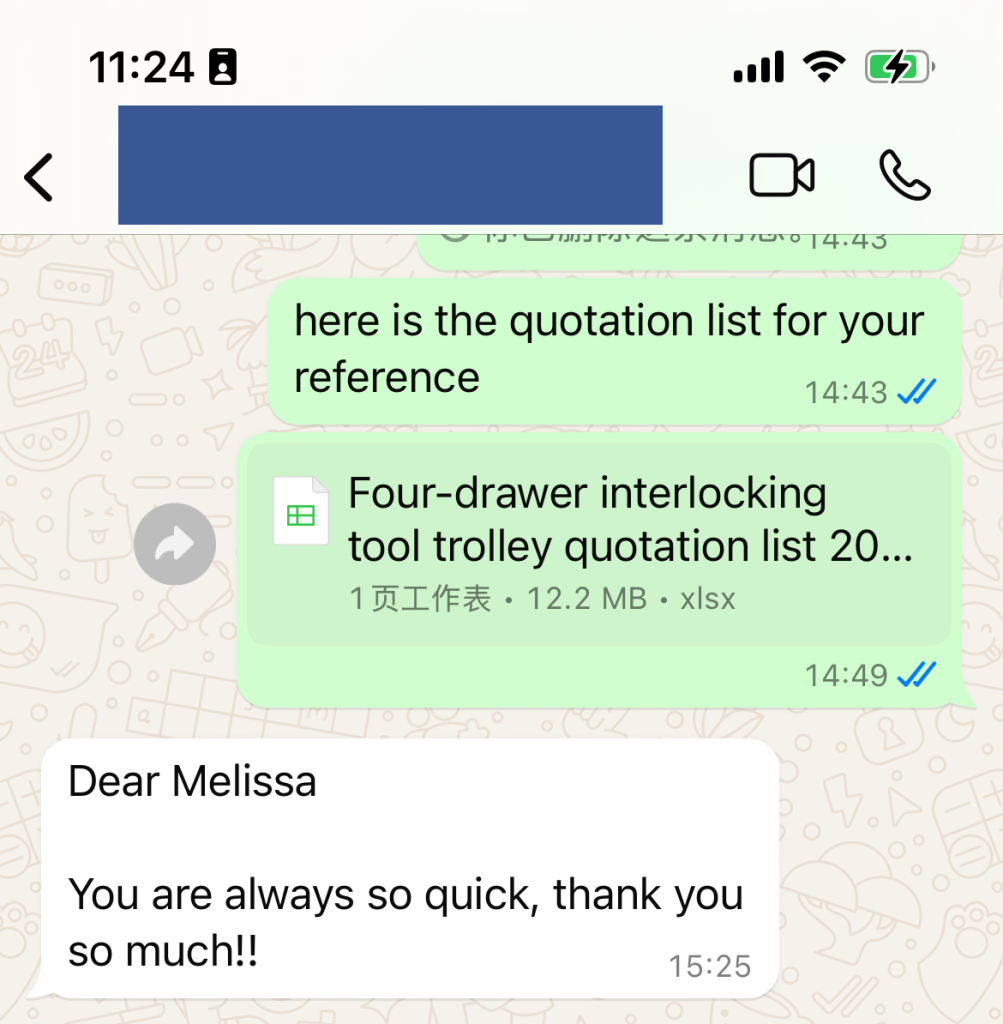 Buyer message screenshot from A wholesale buyer in Spain