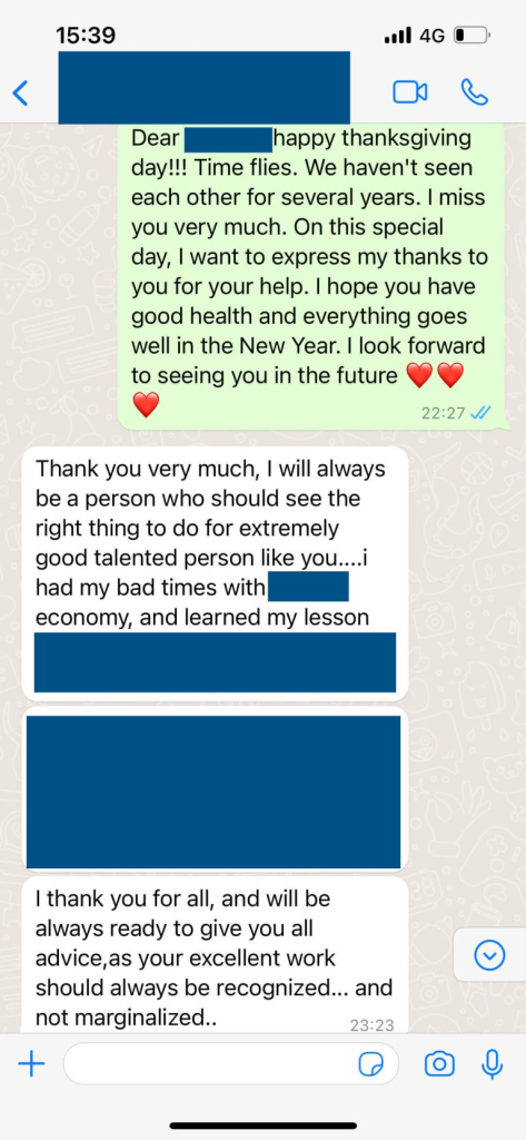 Buyer message screenshot from A local-store retailer in South America